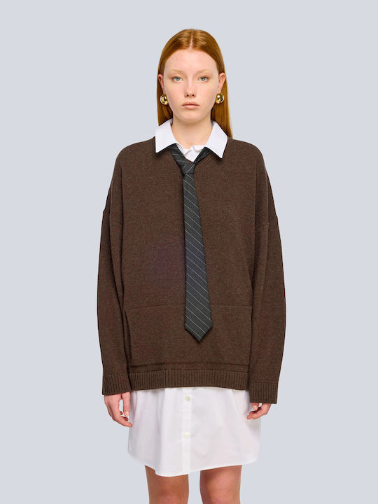 Estelle Women's Long-Sleeve Sweater Dark Brown
