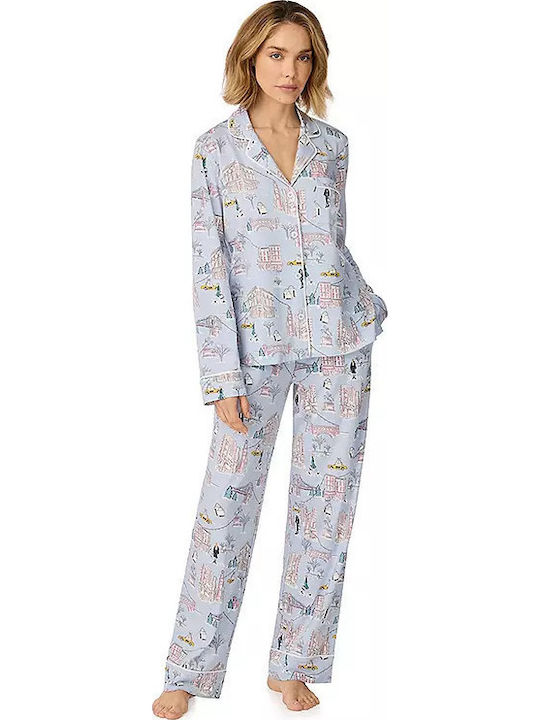DKNY Зимен Дамски Комплект Пижама Blue Novel