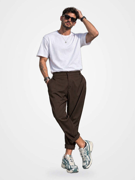 Just West Παντελόνι Relaxed Fit Brown