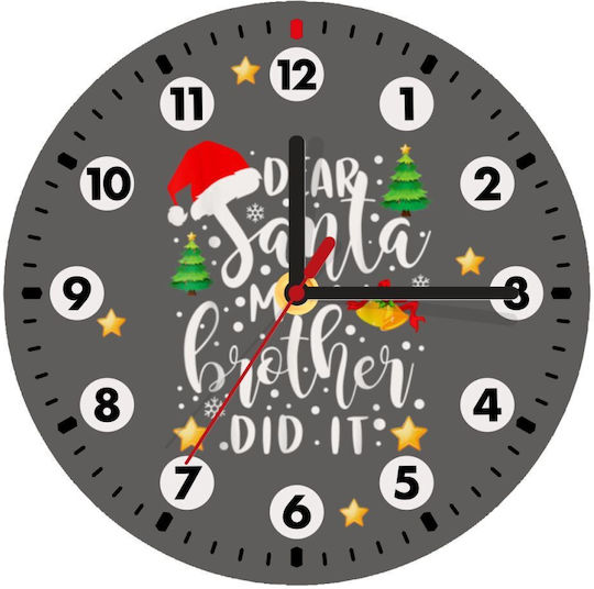 Koupakoupa Dear Santa My Brother Did It Wooden Wall Clock Ø20cm