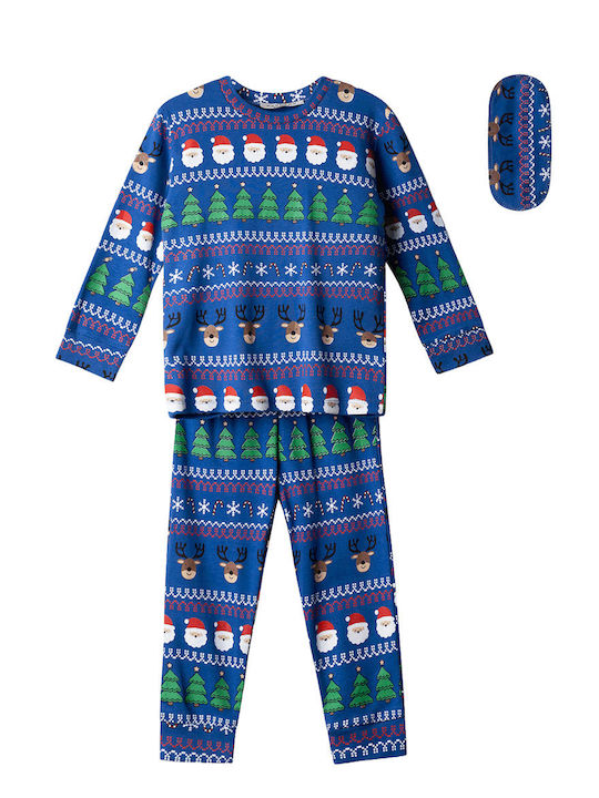 Hashtag Pijamale de Iarnă pentru Copii Albastre
