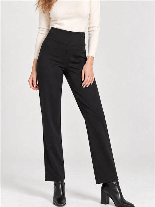 Pantaloni Dama din Material Negri T26200-NEGRU