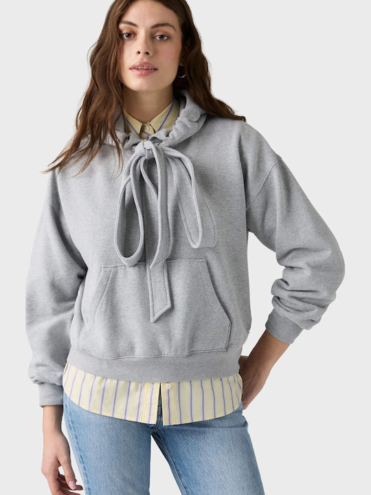 Vintage Women's Hooded Sweatshirt Light Grey Melange