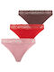 Damen-Strings aus Baumwolle im 3er-Pack mit Spitze