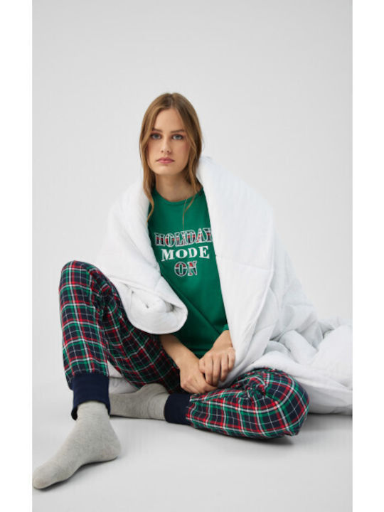 Minerva Winter Women's Cotton Pyjama Set Green ...