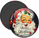 Santa Vintage Кръгъл Магнит За Хладилник с Размер 5 cm