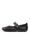 Right Nina Anatomische Damen-Lederballerinas mit Riemchenverschluss Schwarz
