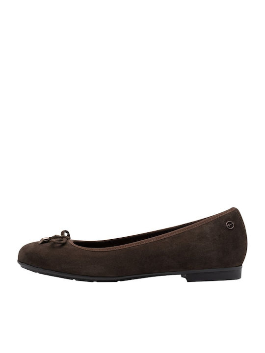 Tamaris Leder Damen Ballerinas Braune