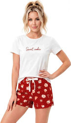 Donna Summer Women's Ecru Cookie Short Pyjama Set