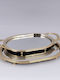 Eurolamp Dekoratives Metalltablett Oval mit Spiegel 27x45 cm 2 Stk