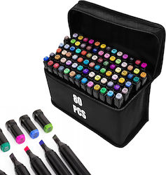 Markere Permanente Multicolor 1 mm Set 80 de Culori Markere Permanente Multicolor 1 mm Set 80 de Culori