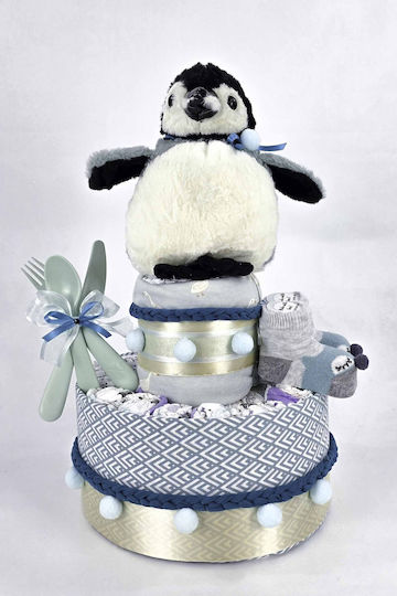 Dama Koupa Penguin Diaper Cake for Boy