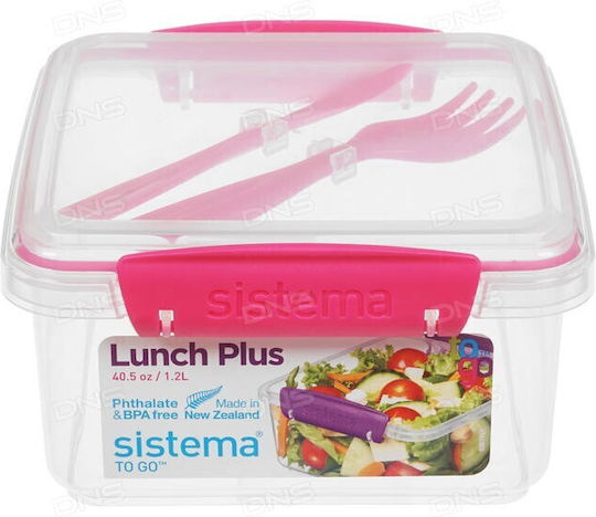 Sistema Lunch Box Plus Δοχείο Φαγητού Πλαστικό Ροζ 1.2lt
