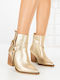 Women's Ankle Boots with High Heel Gold