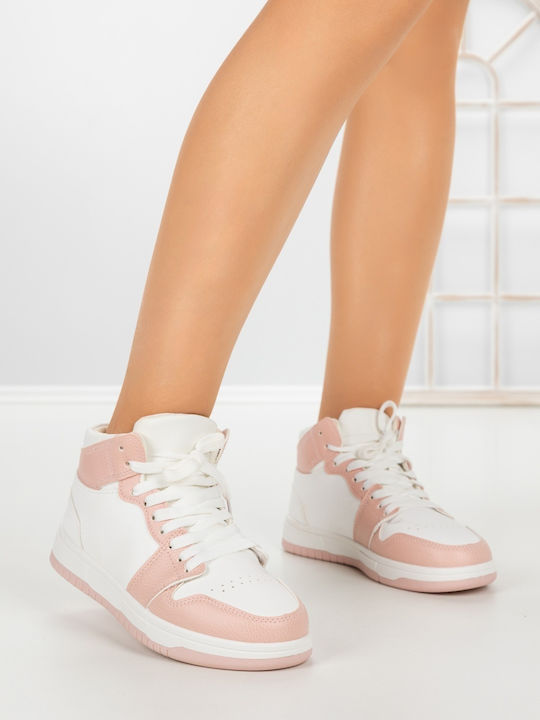 Sneakers Flatforms pentru Femei Albi și Roz