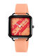Women's Watch 16mm Battery-Powered with Pink Rubber Strap