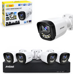 Andowl Σύστημα Παρακολούθησης TF252279 4 Καμερών CCTV 8MP Andowl Σύστημα Παρακολούθησης TF252279 4 Καμερών CCTV 8MP