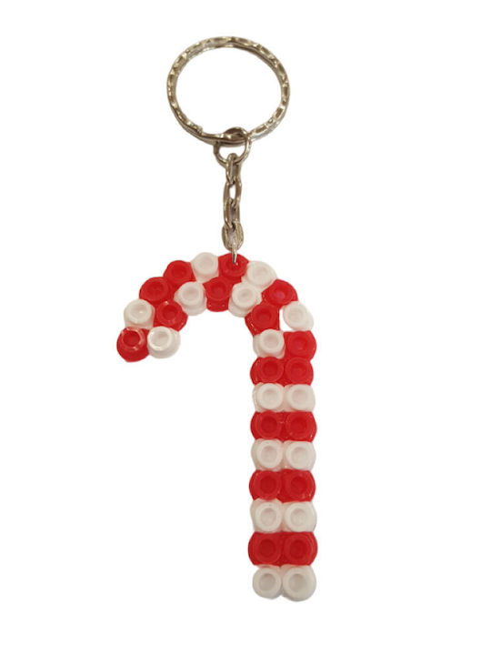 OEM Коледен ключодържател захарна бастунче Candy Cane с мъниста