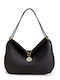 Schwarze Damen-Schultertasche aus Leder