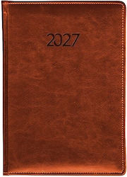 Ydrogeios Daily Planner 2027 Brown 15x21 cm