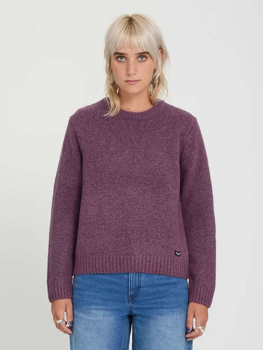 Wedmonder Women's Long Sleeve Wool Sweater Orchid Purple