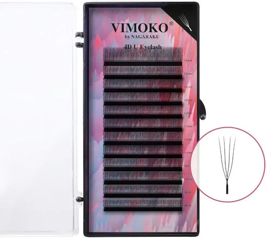 Eyelash Extensions Mix 4d U 0.07 Premade Vimoko By Nagaraku 8-14 Mm