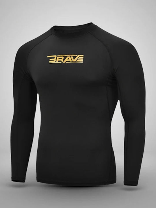 RDX Ανδρική Μακρυμάνικη Μπλούζα RDX-CRL-B1-BK για Jiu-Jitsu Μαύρη