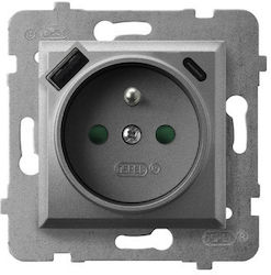 Ospel Aria Single Grey Power Socket