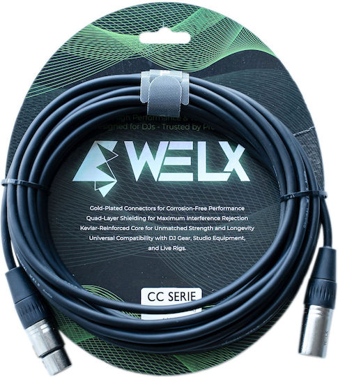 Welx Cablu XLR tată - XLR mamă Negru 3m CC-SERIE-3M(negru)