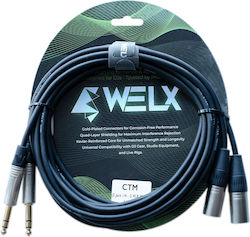 Welx 2 x XLR male - 2 x XLR female 3m CTM-SERIE-3M(black)