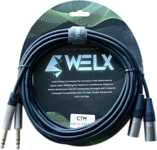 Welx Cablu 2 x XLR tată - 2 x XLR mamă Negru 3 m CTM-SERIE-3M(negru)