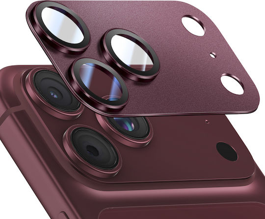 Avizar протектор за камерата на iPhone 18 Pro Max от закалено стъкло с цялостен дизайн, цвят бордо