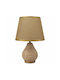 Ankor Ceramic Table Lamp with Beige Shade and Gold Base