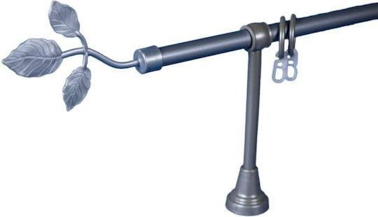 Rodeco Bară Simplă din Plastic pentru Perdele, Ø16 mm, 140 cm, Crom Mat