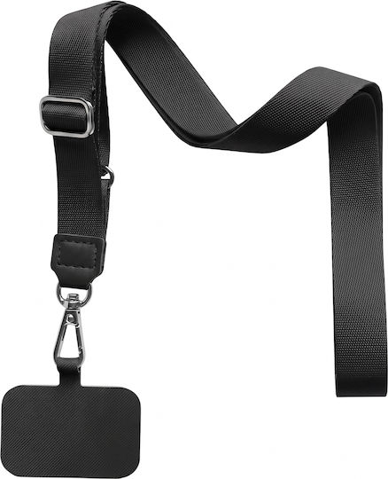 Zanaé Universelle Crossbody-Handyschlaufe mit Metallkarabiner Schwarz