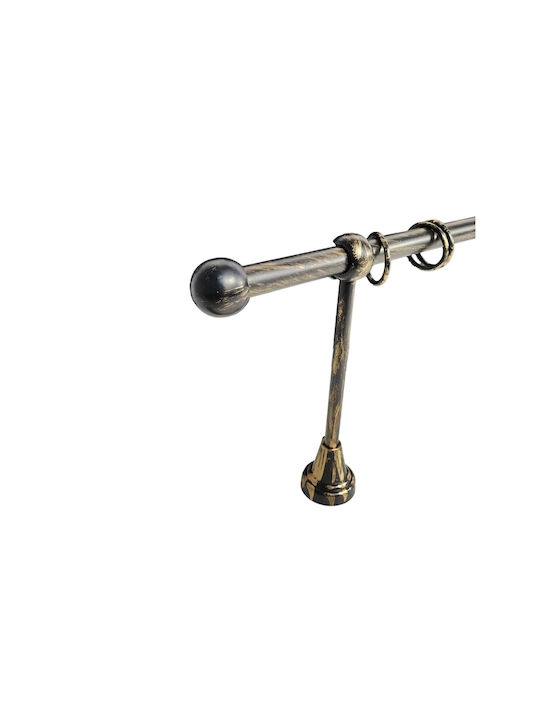 Rodeco Galerie metalică simplă Ø16 mm 140 cm ne...