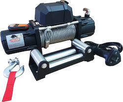 Electric Winch 12,000 Lb Reinforced Gearbox Steel Cable 9.5 Mm X 27 M