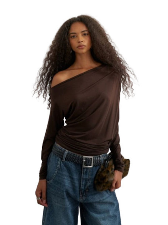 Topshop Γυναικεία Μπλούζα Βαμβακερή Off-Shoulde...