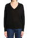 Mlsfacella Women's Black V-Neck Blouse