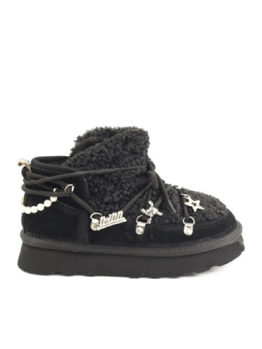 U.S. Polo Assn. Ghete Damă cu Blană Negre