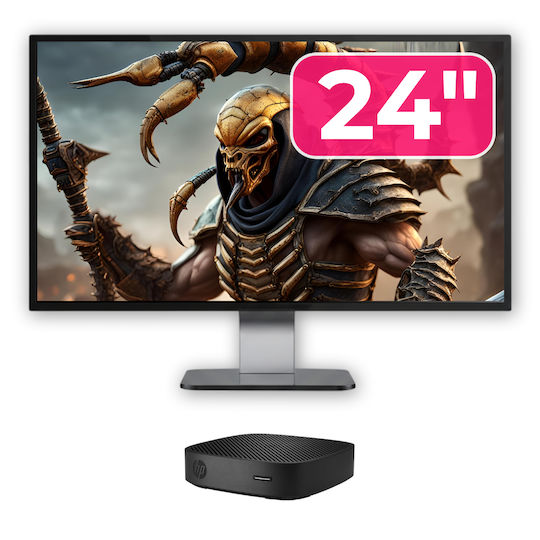 HP T430 Thin Client Plus 24" Monitor Refurbished Grade A (Celeron Dual Core-N4000/2GB/16GB SSD/No OS)