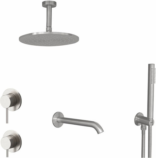 Cora Cora N10131-111+210-N5030 for Shower 3-Outlet Inox Silver