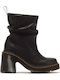 Lederne Damen-Knöchelstiefel Black