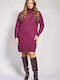 Rochie de Seară Midi Bordo