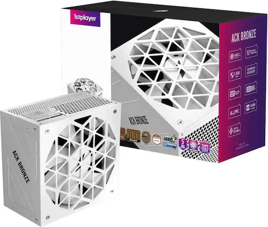 850W Бяло Компютърно Захранване Напълно Модулно 80 Plus Bronze (ACK-BRZ-850-WH-EU)