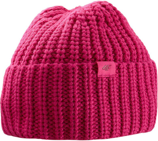Unisex Knitted Beanie in Fuchsia