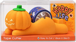 Gim Halloween Adhesive Tape Dispenser 1.8 cm X 10 m 2 Designs 1 Piece Pumpkin