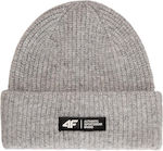 4F Unisex Knitted Beanie in Grey