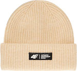 4F Unisex Knitted Beanie in Beige