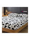 Cosy Life Flanell-Spannbettlaken-Set mit 2 Kopfkissenbezügen, Super-Doppel, 160 × 200 + 30 cm, Dalmatian (3 Stk.)